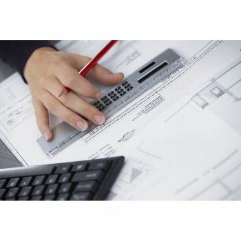 Ruler with calculator Lineāls ar kalkulatoru AIV3030-32