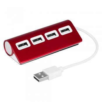 USB 2.0 hub with 4 ports, for charging and data transfer, input DC 5V/1A, output DC 5V/1A AIV3447-05