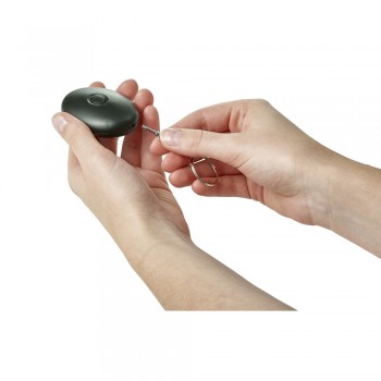 Personal alarm, keyring, with LED light and sound alarm activated with push button AIV3937-03