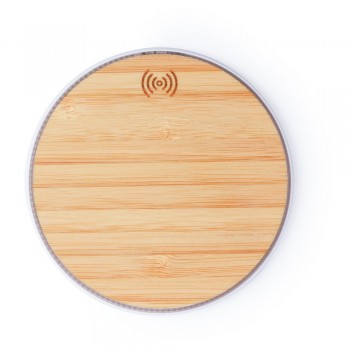 Wireless charger 5W Wireless charger 5W with bamboo front part, works with mobile phones with inductive charging function, micro USB input 5V/2A, micro USB cable included AIV3979-16
