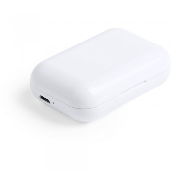 Wireless earphones BT 5.0 in magnetic charging case, 400 mAh charging station battery, 35 mAh earphones battery, answering calls functions, integrated microphone, working distance up to 10 m, USB rechargeable, micro USB cable included AIV3994-02