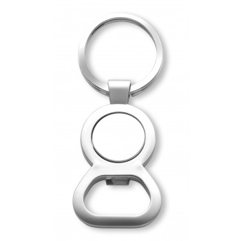 Keyring with bottle opener and coin for shopping carts (size € 1), magnetic, in presentation box AIV4093-32