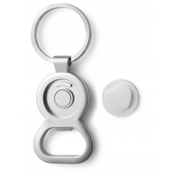 Keyring with bottle opener and coin for shopping carts (size € 1), magnetic, in presentation box AIV4093-32