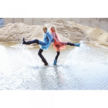 Poncho with hood Foldable translucent poncho in polybag AIV4314-00