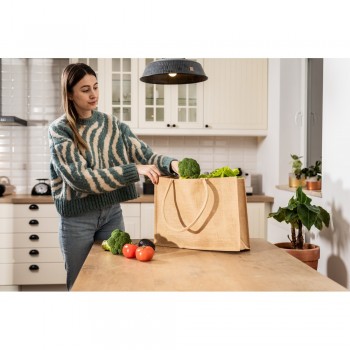 Jute shopping bag | Lucas Shopping bag with long handles and laminated interior AIV4870-00