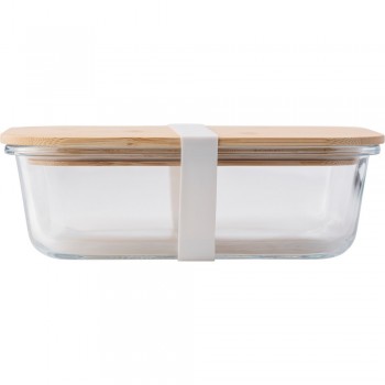 Glass lunch box 900 ml, bamboo lid