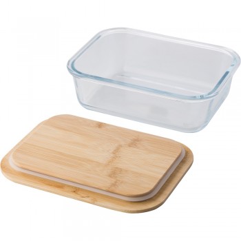 Glass lunch box 900 ml, bamboo lid