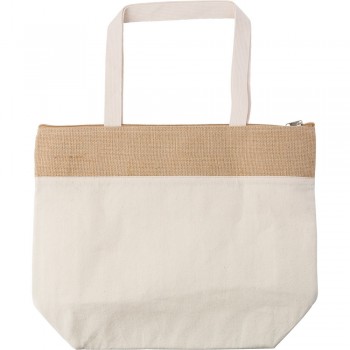 Cotton and jute cooler bag Cotton and jute cooler bag, aluminium interior, zipped main compartment, handles AIV4891-25