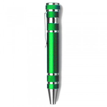 Pen shaped screwdriver with 4 flat head and 4 Philips screwdriver bits, with clip AIV5090/A-10