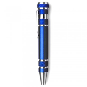 Screwdriver Pen shaped screwdriver with 4 flat head and 4 Philips screwdriver bits, with clip AIV5090/A-11