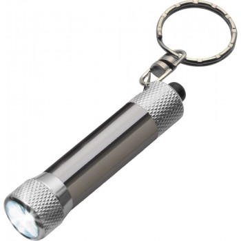 Tool set in box: pen shaped screwdriver with 8 bits and pocket torch with 3 LED lights on keyring AIV5091-19