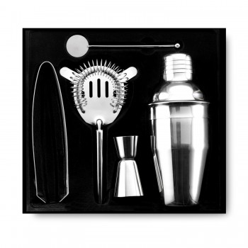 Cocktail set, shaker, ice tong, spoon Cocktail set in gift box, 350 ml shaker, ice tong and spoon AIV5488-32