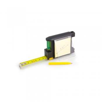 Measuring tape 2 m, spirit level, memo pad, ball pen and belt clip AIV5617-03
