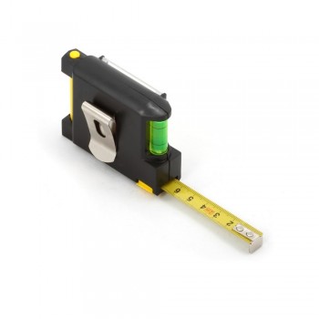 Measuring tape 2 m, spirit level, memo pad, ball pen and belt clip AIV5617/A-03
