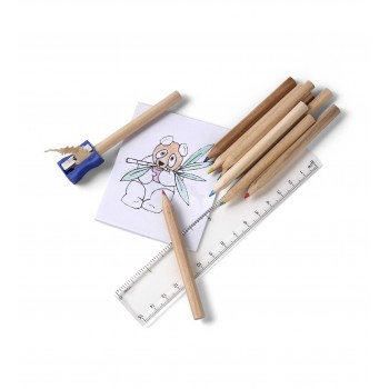 Colouring set Drawing set, 10 colour pencils, 15 cm ruler, pencil sharpener and pictures for colouring (approx. 20 pcs) AIV6101-00