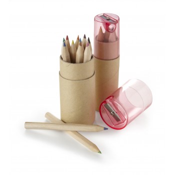 Colour pencil set, pencil sharpener Set of 6 colour pencils with pencil sharpener AIV6111-11