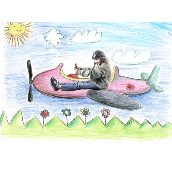 Colour pencil set, pencil sharpener Set of 6 colour pencils with pencil sharpener AIV6111-11