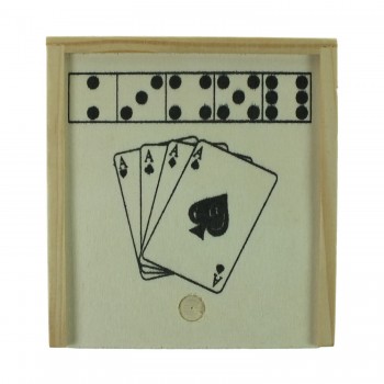 Game set Game set in wooden box: playing cards and dice AIV6209-00