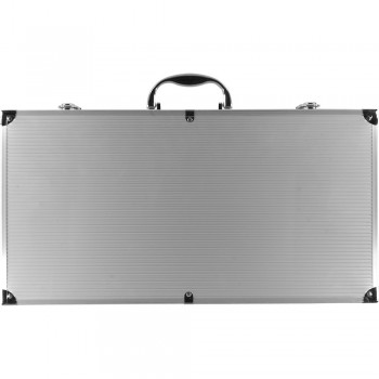Barbecue set in aluminium case, includes: 8 skewers, 4 spits, brush, soft brush, carving knife, carving fork, spatula with cutting knife and tongs AIV6394-32