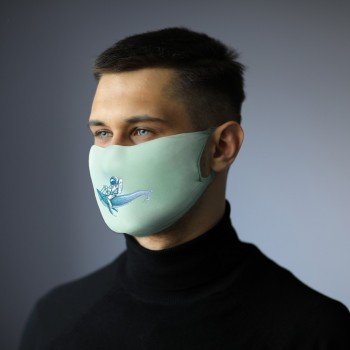 Reusable face mask with silver ions and place for filter, non-medical, double layer, made of 100% polyamide 250 g/m2, silver ions last up to 20 washes, washing temperature up to 90 degrees Celsius, OEKO-TEX certificate standard 100 (made in Europe) AIV699