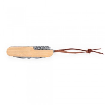 Multifunctional tool, pocket knife, 9 functions, bamboo grip AIV7253-00