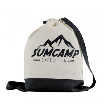 Double coloured cotton sack with wide shoulder straps AIV7325-03