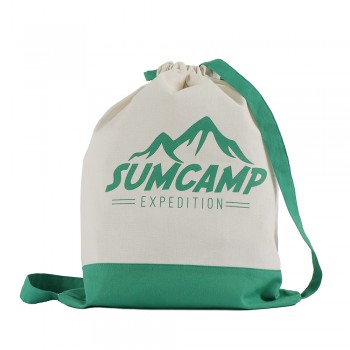 Double coloured cotton sack with wide shoulder straps AIV7325-06