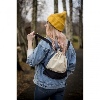 Double coloured cotton sack with wide shoulder straps AIV7325-06