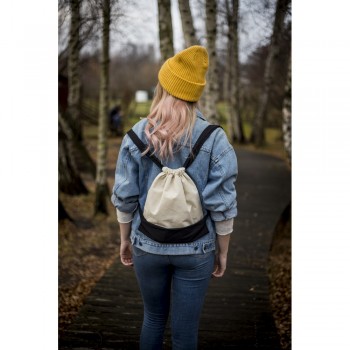 Double coloured cotton sack with wide shoulder straps AIV7325-06