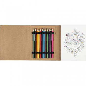 Colouring book for adults, colouring pencils Colouring book for adults, 12 colour pencils, 50 colouring sheets AIV7344-00
