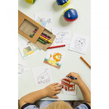 Colouring set, crayons | Hadley Drawing set, 8 crayons and 8 pictures for colouring AIV7372-00