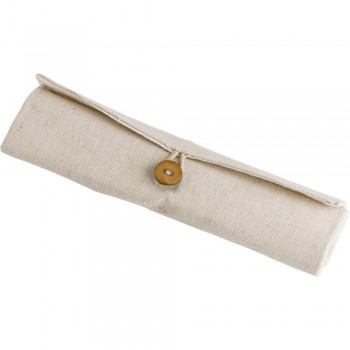 School set, pencil case School set in cotton pouch, pencil, ball pen, sharpener, eraser and bamboo ruler 15 cm AIV7377-25