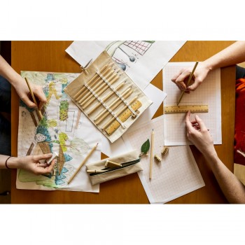 School set, pencil case, 12 pencils, ruler, eraser and pencil sharpener | Kaleb School set, pencil case, 12 pencils (sharpened), ruler 15 cm, eraser and pencil sharpener AIV7384-20