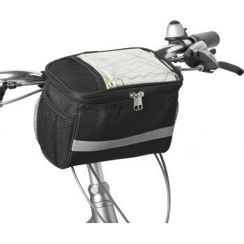 Bicycle bag, cooler bag Bicycle zipped cooler bag with PVC pocket on top, reflective strap, mesh pockets on both sides AIV7482-03
