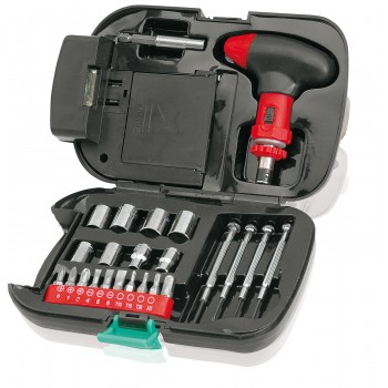Tool set, torch 1 LED, with 24 pcs in black case AIV7720-03