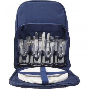 Picnic backpack, cooler bag with cutlery for 4 people, large cooler compartment AIV7814-04