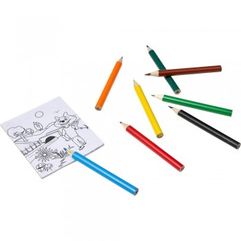 Drawing set, colouring pencils Drawing set, 8 colouring pencils and 20 colouring sheets, in transparent box AIV7842-00