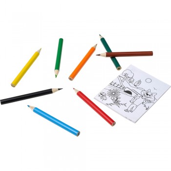 Drawing set, colouring pencils Drawing set, 8 colouring pencils and 20 colouring sheets, in transparent box AIV7842-00
