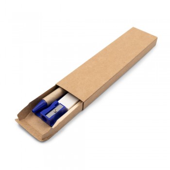 School set, pencil case, pencil, ball pen, ruler, eraser and pencil sharpener | Tobias School set in box with pencil, ball pen with recycled cardboard barrel, eraser, pencil sharpener and ruler AIV7869-04