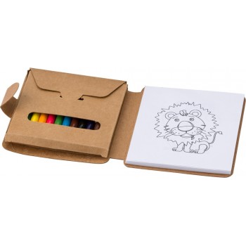 Drawing set, 12 coloured pencils and 12 pictures for colouring AIV8093-00