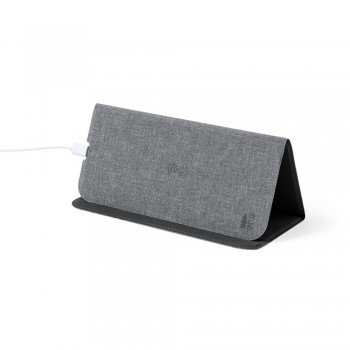 Mouse pad made from polyester RPET, wireless charger 10W, works with mobile phones with inductive charging function, cable type C included AIV8322-15