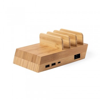 Bamboo wireless charger 10W, phone stand, tablet stand