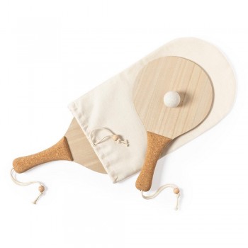 Beach game, tennis Beach game, tennis, cork and wood rackets, ball included AIV8348-00