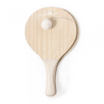 Beach game, tennis, wood and wheat straw rackets, ball included AIV8361-17