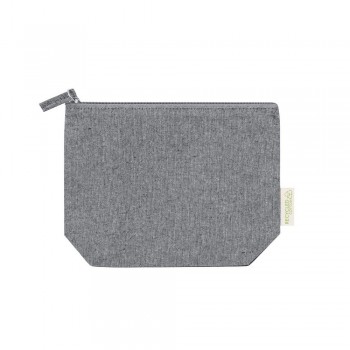 Recycled cotton cosmetic bag, zipped main compartment AIV8378-03