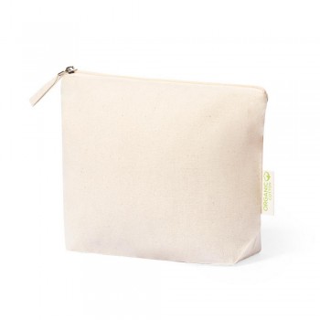 Organic cotton cosmetic bag, zipped main compartment AIV8379-00