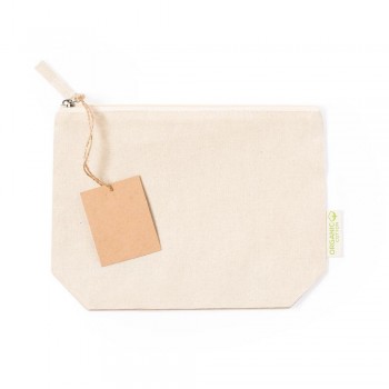 Organic cotton cosmetic bag, zipped main compartment AIV8379-00