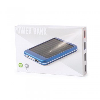 Power bank 4000 mAh with solar panel, charging indicator (4 LEDs), micro USB 5V 1A input, 5V 1A USB output AIV8387-11