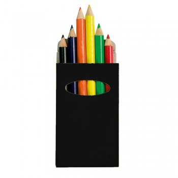 Colour pencil set Colour pencil set in shiny finish box with window, 6 pcs AIV8605-03