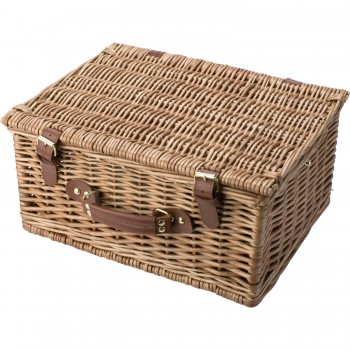 Picnic basket for 2 people, stainless steel cutlery with plastic handles, 2 ceramic plates and 2 ceramic mugs 210 ml AIV8647-00